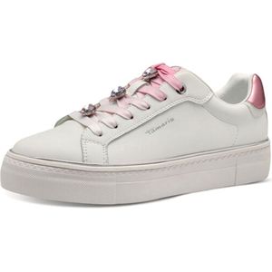 Tamaris - Sneakers - Wit - Synthetisch - Sportief Design met Glanzende Details