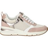 Sneakers - Zwart - Imitatieleer, Mesh - Ritszakken, Sleehak, Color-Blocking