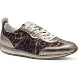 Sneaker - Bruin - Leer en Textiel - Luipaardprint en Glanzend