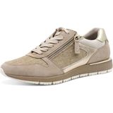 Tamaris - Sneakers - Beige - Textiel - Veter- en Ritssluiting