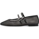 Tamaris - 1-22143-44 001 - Ballerina - Zwart - Mesh en Kunstleer