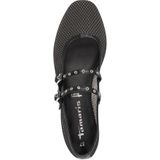 Tamaris - 1-22143-44 001 - Ballerina - Zwart - Mesh en Kunstleer