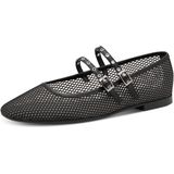 Tamaris - 1-22143-44 001 - Ballerina - Zwart - Mesh en Kunstleer