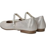Ballerina - Zilver - Leer - Mary Jane-stijl met Pareldecoratie