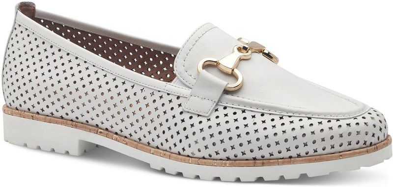 Instappers - Wit - Ademend - Platte Zool - Goudkleurige Gesp