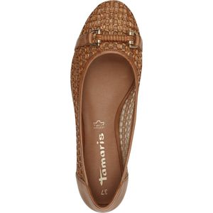 Tamaris - 1-22138-44 - Ballerina - Zwart - Bruin - Materiaalmix