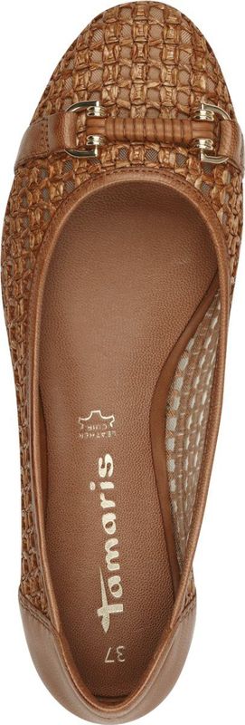 Tamaris - 1-22138-44 - Ballerina - Zwart - Bruin - Materiaalmix