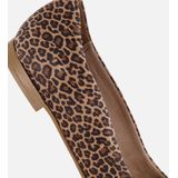 Ballerina - Dierenprint - Leer - Suède - Spitse Neus - Platte Hak