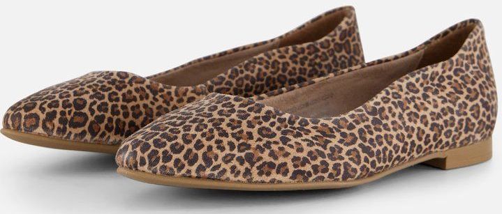 Ballerina - Dierenprint - Leer - Suède - Spitse Neus - Platte Hak