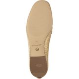 Instappers - Beige - Leer/Textiel - Platter Zolen met Gouden Gesp