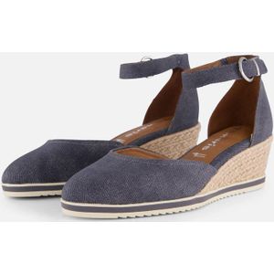 Sleehakpumps - Blauw - Textiel - Enkelhoge Bandjes