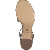 Tamaris - Elegante Sandalen - Bruin - Stof - Blokhak 50 mm
