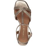 Tamaris - Elegante Sandalen - Bruin - Stof - Blokhak 50 mm