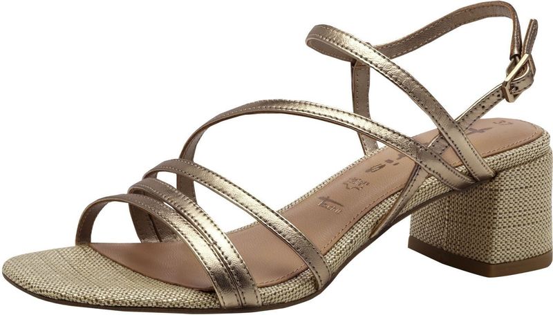 Sandalen - Metallic - Hoogwaardig Leer - Blokhak 5,0 cm - TOUCH-IT-technologie