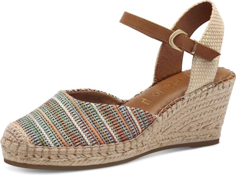 Tamaris - 1-29610-42 - Espadrilles - Zwart - Leer/Textiel