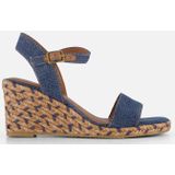 Tamaris - Sleehak Sandalen - Blauw - Denim - Touch-It Technologie