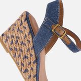 Tamaris - Sleehak Sandalen - Blauw - Denim - Touch-It Technologie