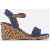 Tamaris - Sleehak Sandalen - Blauw - Denim - Touch-It Technologie
