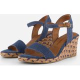 Tamaris - Sleehak Sandalen - Blauw - Denim - Touch-It Technologie