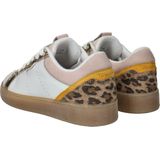 Sneaker - Beige - Leer en Suède - Platte Zool - Gouden Accenten