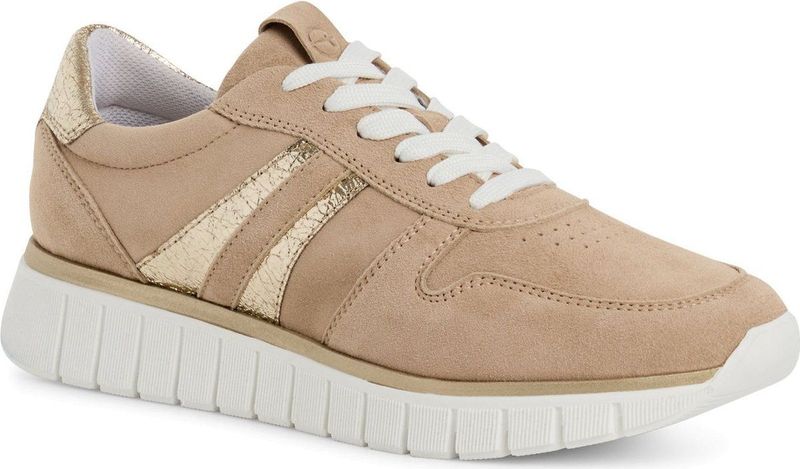 Tamaris - 1-23705-44 - Sneakers - Beige/Wit - Leer/Textiel