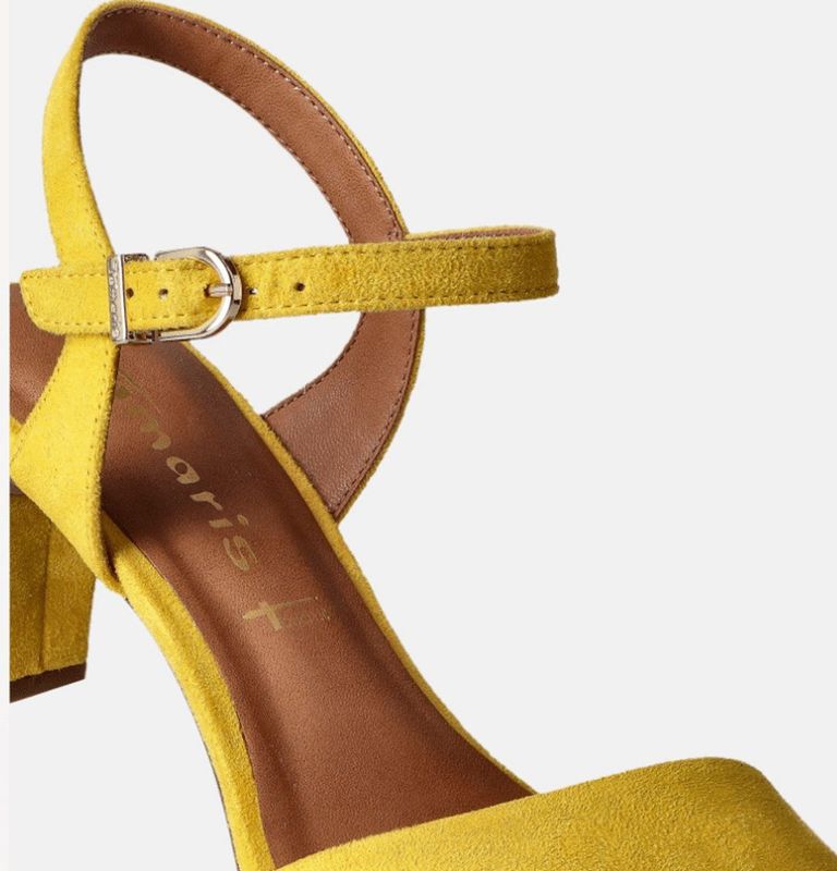 Tamaris - Sandaal - Geel - Stof - Hak