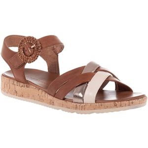 Sandalen - Beige - Leer/Kurk - Gevlochten Bandjes