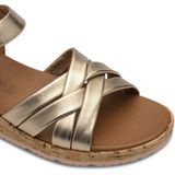 Sandalen - Leer/Kurk - Gevlochten Bandjes - Platte Zool