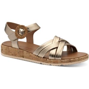 Sandalen - Leer/Kurk - Gevlochten Bandjes - Platte Zool