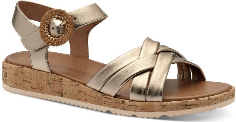 Sandalen - Leer/Kurk - Gevlochten Bandjes - Platte Zool