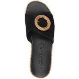 Slippers - Zwart - Leer - Platte Zool