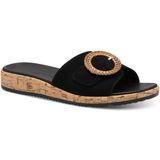 Slippers - Zwart - Leer - Platte Zool