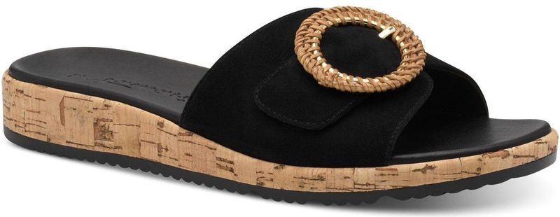 Slippers - Zwart - Leer - Platte Zool