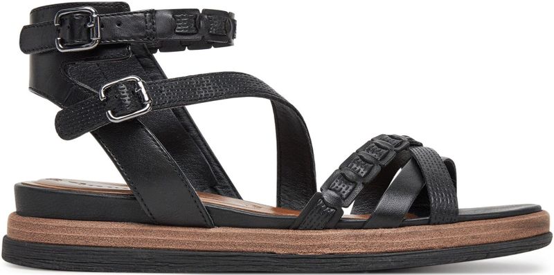 Tamaris - 1-28210-44 - Sandalen - Zwart - Leer/Synthetisch