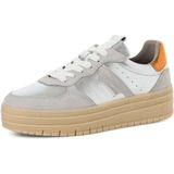 Tamaris - Lage Top Sneaker - Zilver - Leer en Synthetisch