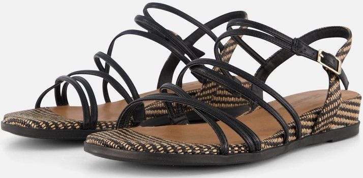 Sandaal - Zwart - Textiel/Synthetisch - Verstelbare Bandjes