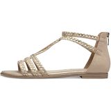 Tamaris - Geometrische Sandalen - Beige - Materiaalmix - Platte Zool
