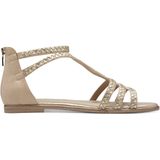 Tamaris - Geometrische Sandalen - Beige - Materiaalmix - Platte Zool