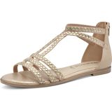 Tamaris - Geometrische Sandalen - Beige - Materiaalmix - Platte Zool