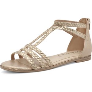 Tamaris - Geometrische Sandalen - Beige - Materiaalmix - Platte Zool