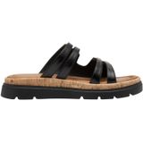 Gezondheidsslippers - Zwart - Synthetisch Bovenwerk - Leren Binnenzool