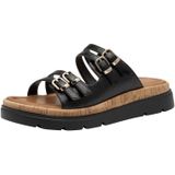 Gezondheidsslippers - Zwart - Synthetisch Bovenwerk - Leren Binnenzool