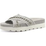 Tamaris - 1-27413-44 - Muiltjes - Zwart - Textiel - Hakhoogte 3,5 cm