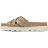 Tamaris - 1-27413-44 - Muiltjes - Blauw - Textiel - Hakhoogte 3,5 cm