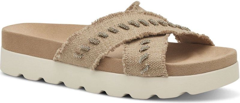 Tamaris - 1-27413-44 - Muiltjes - Blauw - Textiel - Hakhoogte 3,5 cm