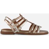 Sandaal - Metallic - Synthetisch - Platte Sleehak - Glinsterend