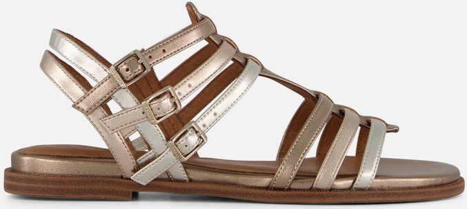 Sandaal - Metallic - Synthetisch - Platte Sleehak - Glinsterend