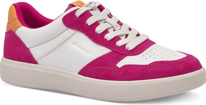 Tamaris - 1-23785-44 - Sneakers - Beige Blauw Roze - Leer Suède