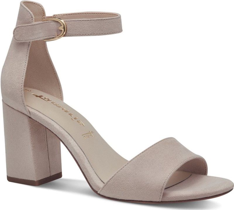 Tamaris - 1-28386-418 - Sandaaltje - Zwart - Textiel - Blokhak 8,5 cm