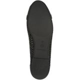 Ballerina - Zwart - Fijne Materiaalmix - Platte Zool - Gouden Gespen